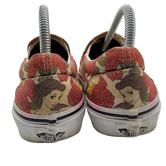 Vans Disney Beauty and The Beast Belle Rose Womens Slip On Skate Shoes Size 8.5 - Picture 6 of 12